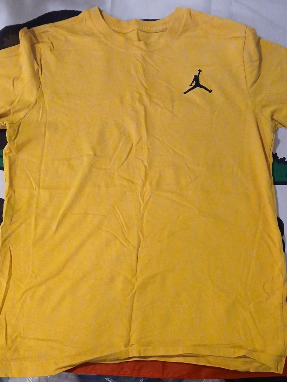 Jordan Short Sleeve Tee in Yellow with Black Jumpman